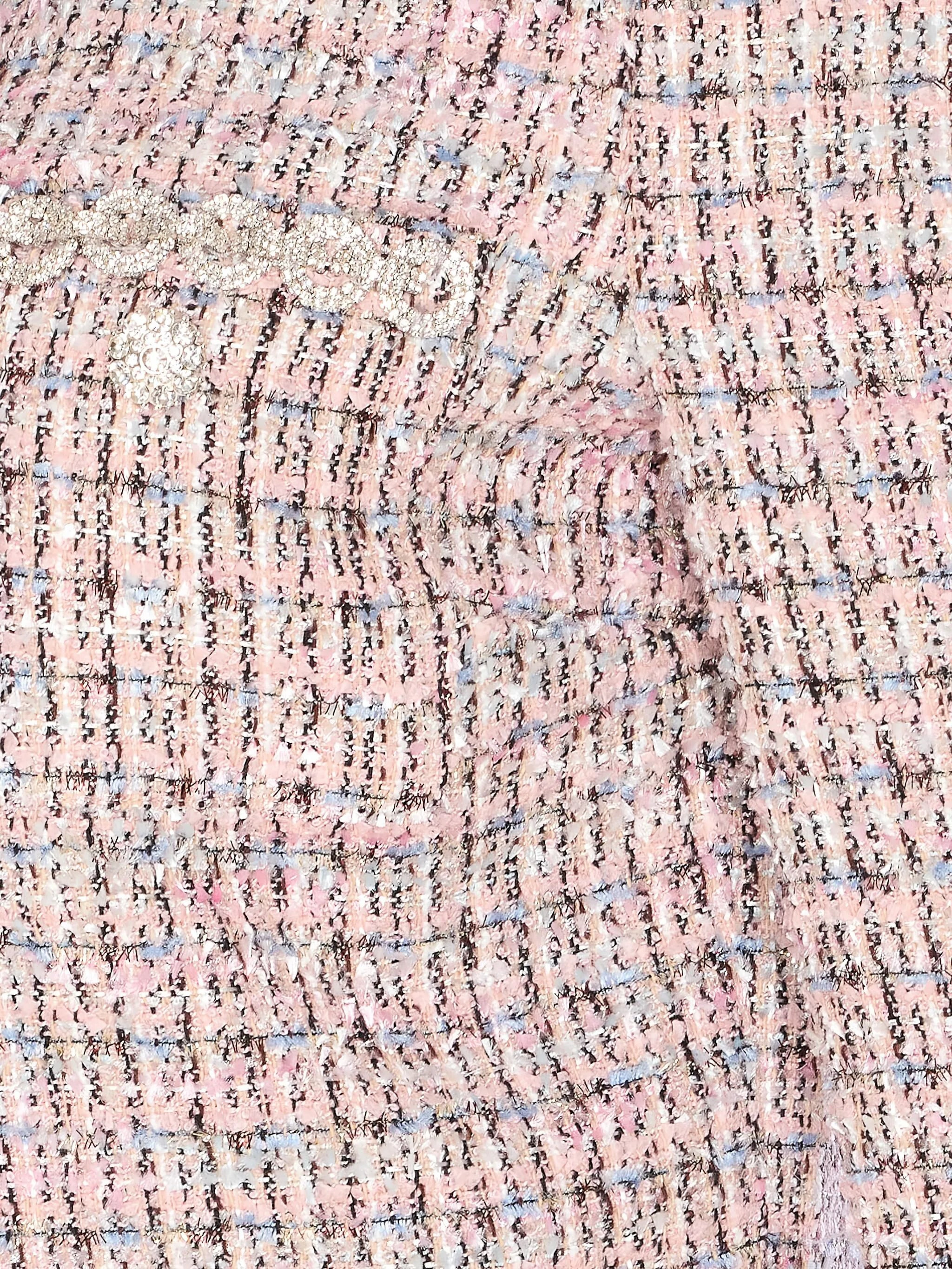 Self-portrait Crystal-embellished Tweed Jacket - 4