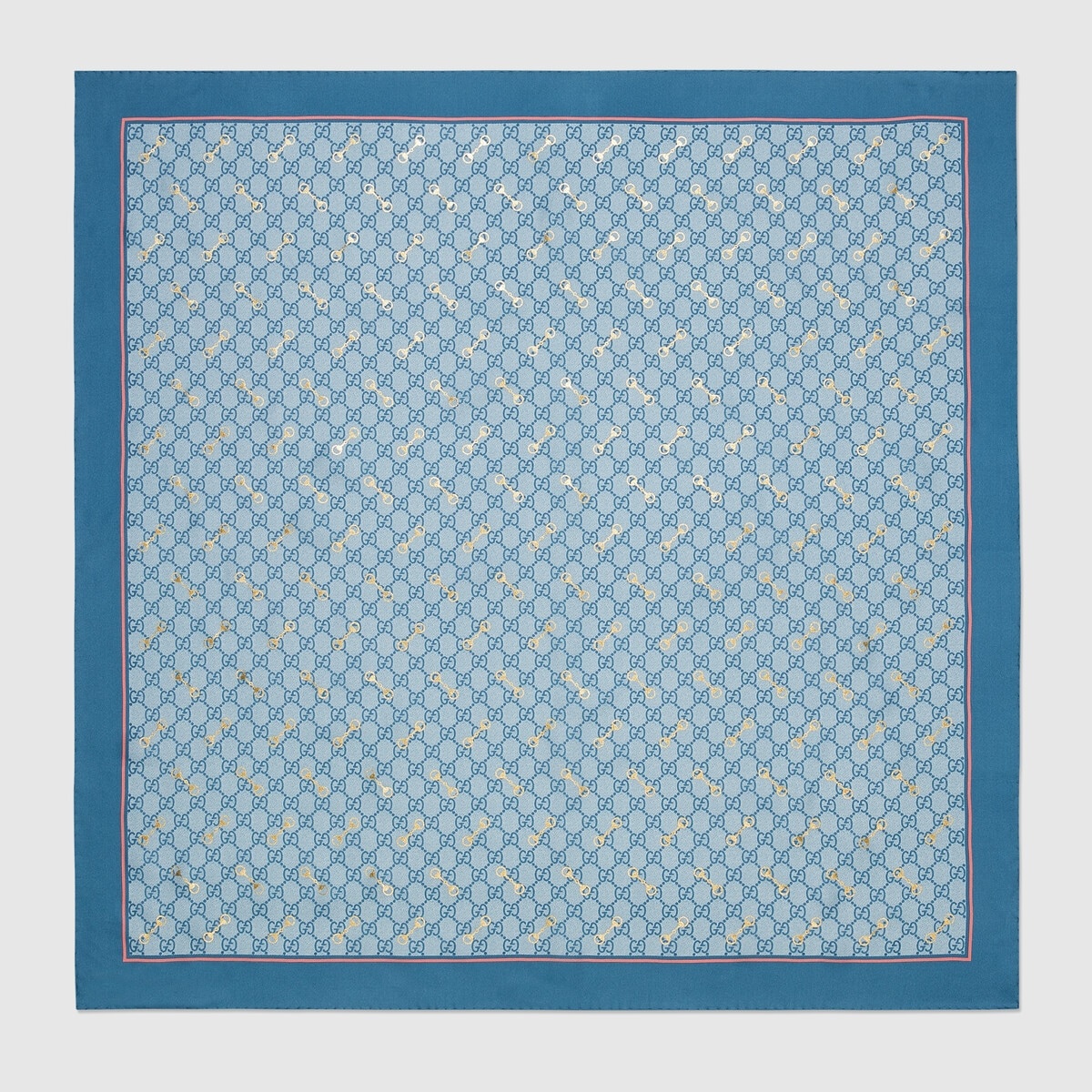 GG print with Horsebit silk carré - 1
