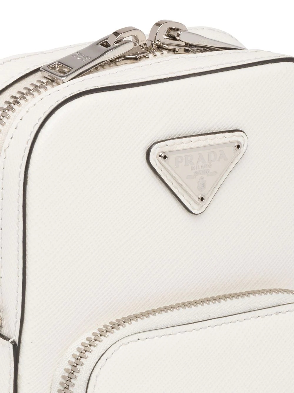 Saffiano triangle-logo mini bag - 4