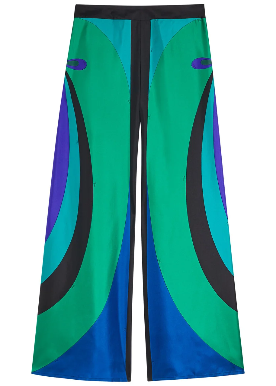 Pucci Maddalena Printed Silk-twill Trousers - 1