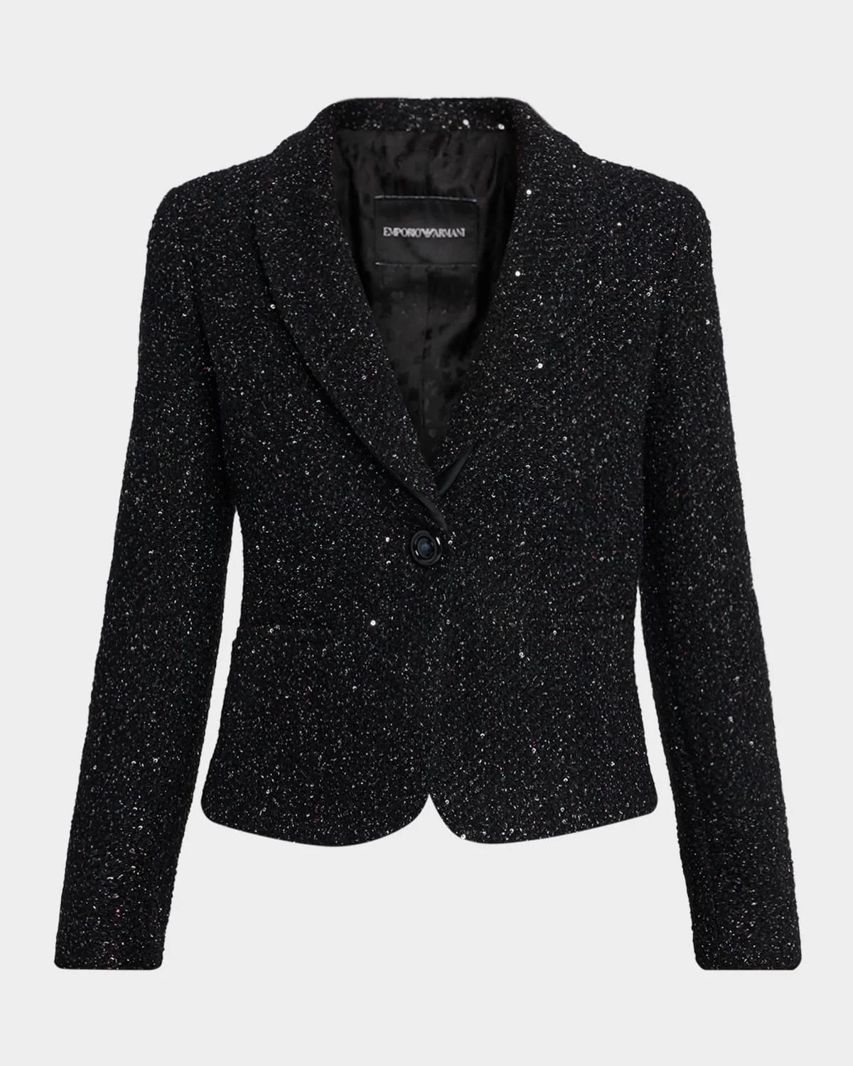 Sequined Lurex Bouclé Single-Breasted Jacket - 1
