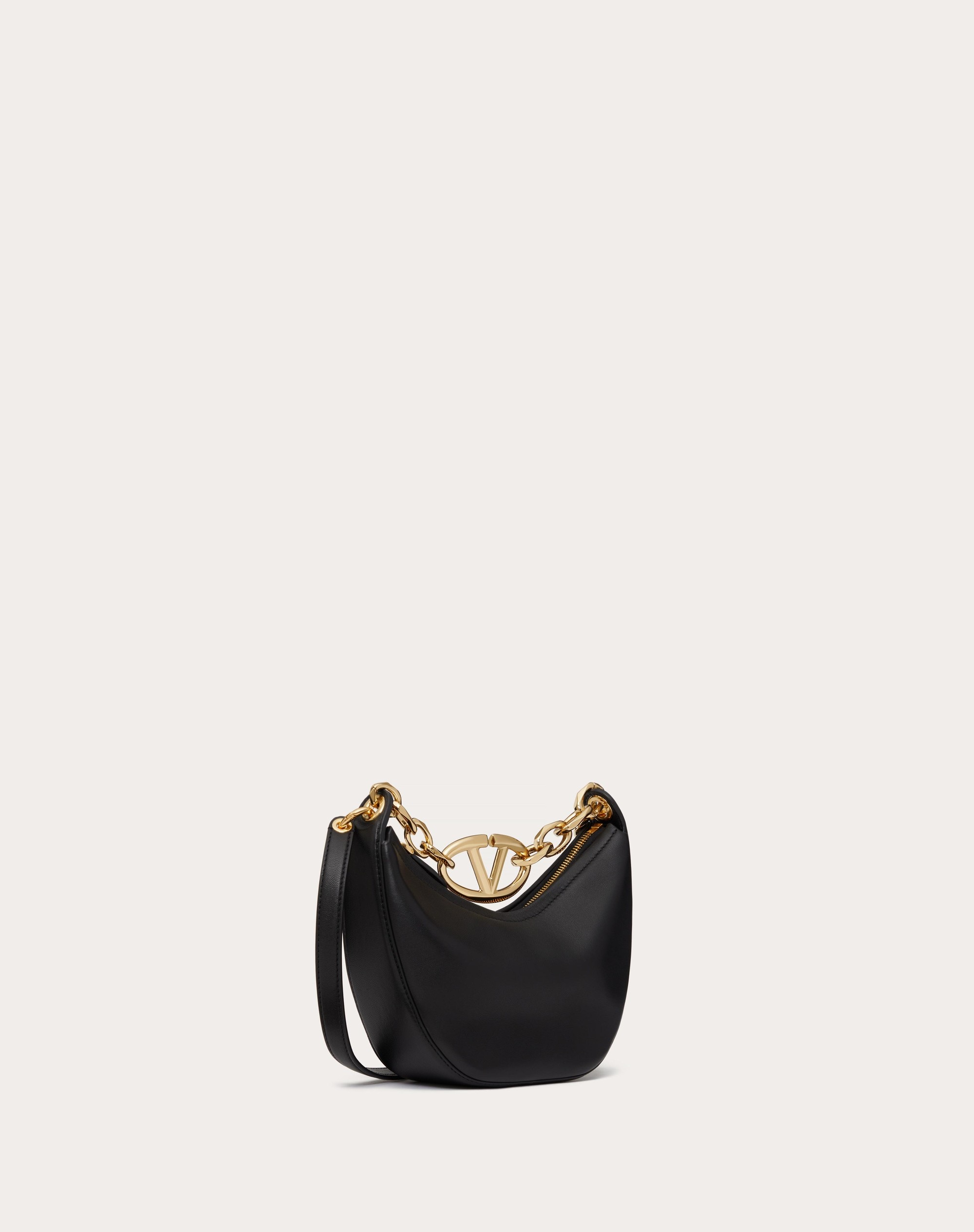 VLOGO MOON MINI HOBO BAG IN NAPPA LEATHER WITH CHAIN - 3