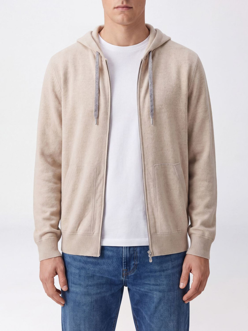BRUNELLO CUCINELLI Pure Cashmere Zip-Up Hoodie 1