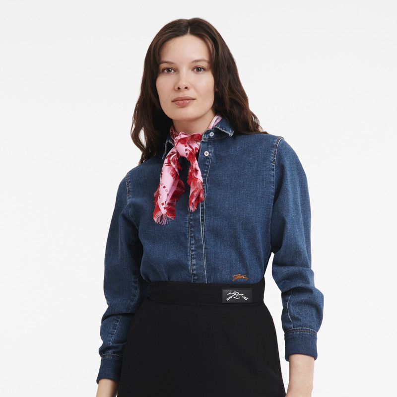 Longchamp Très Paris Longchamp Silk scarf 70 Pink - Silk outlook