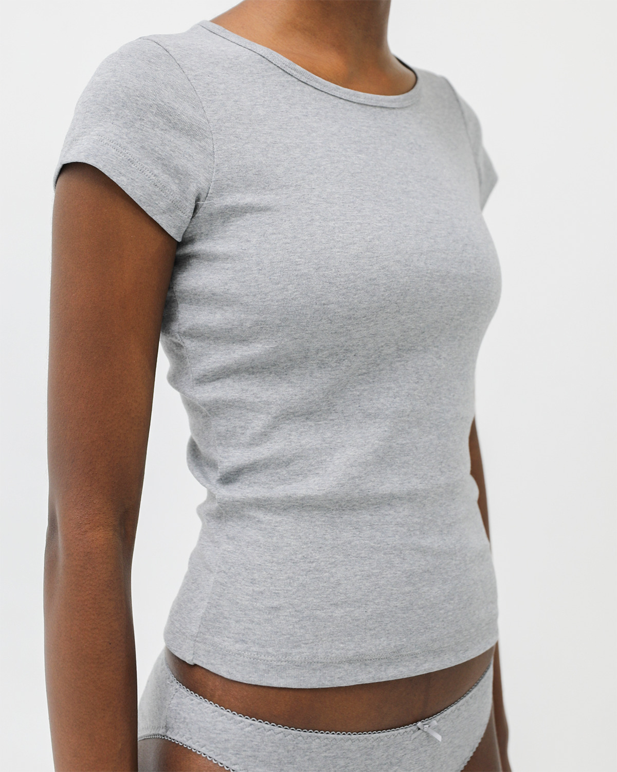 The Baby Tee: Cotton Jersey Grey - 5
