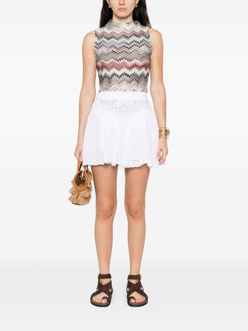 Goldie lace-trim mini skirt - 2