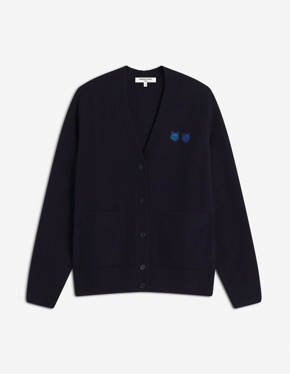 DOUBLE BOLD FOX HEAD PATCH BOXY CARDIGAN - 1