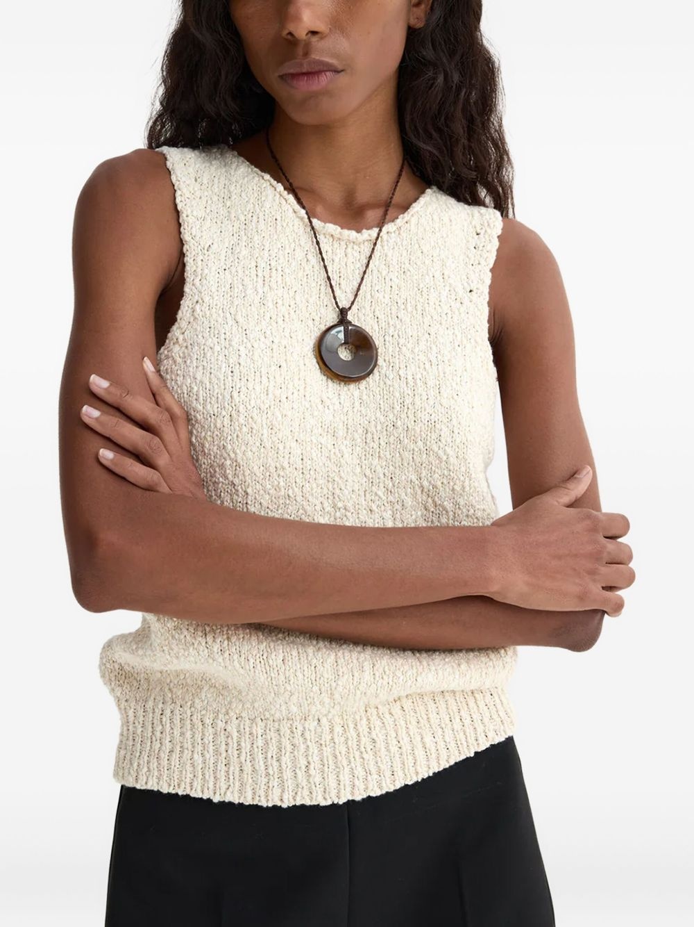 textured sleeveless top - 5