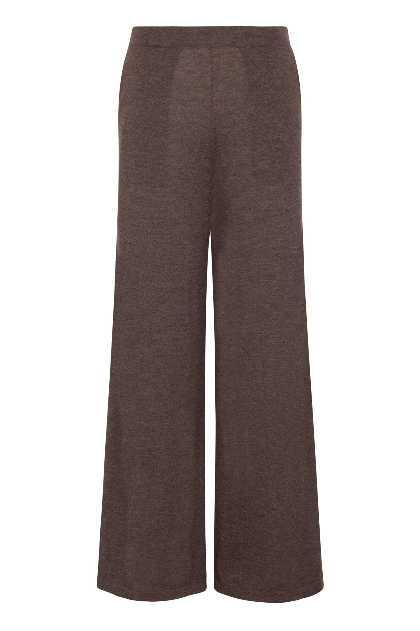 HEATHER BROWN ULTRA FINE CASHMERE WIDE LEG PANTS - 5