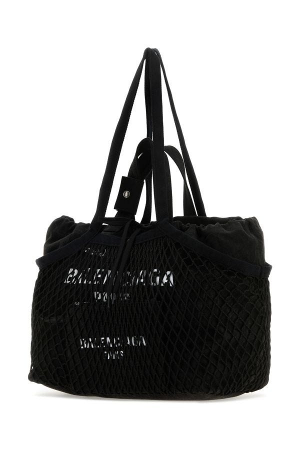 トートバッグ BALENCIAGA Black canvas and mesh medium 24/7 shopping bag BALENCIAGA Black canvas and mesh medium 24/7 shopping bag