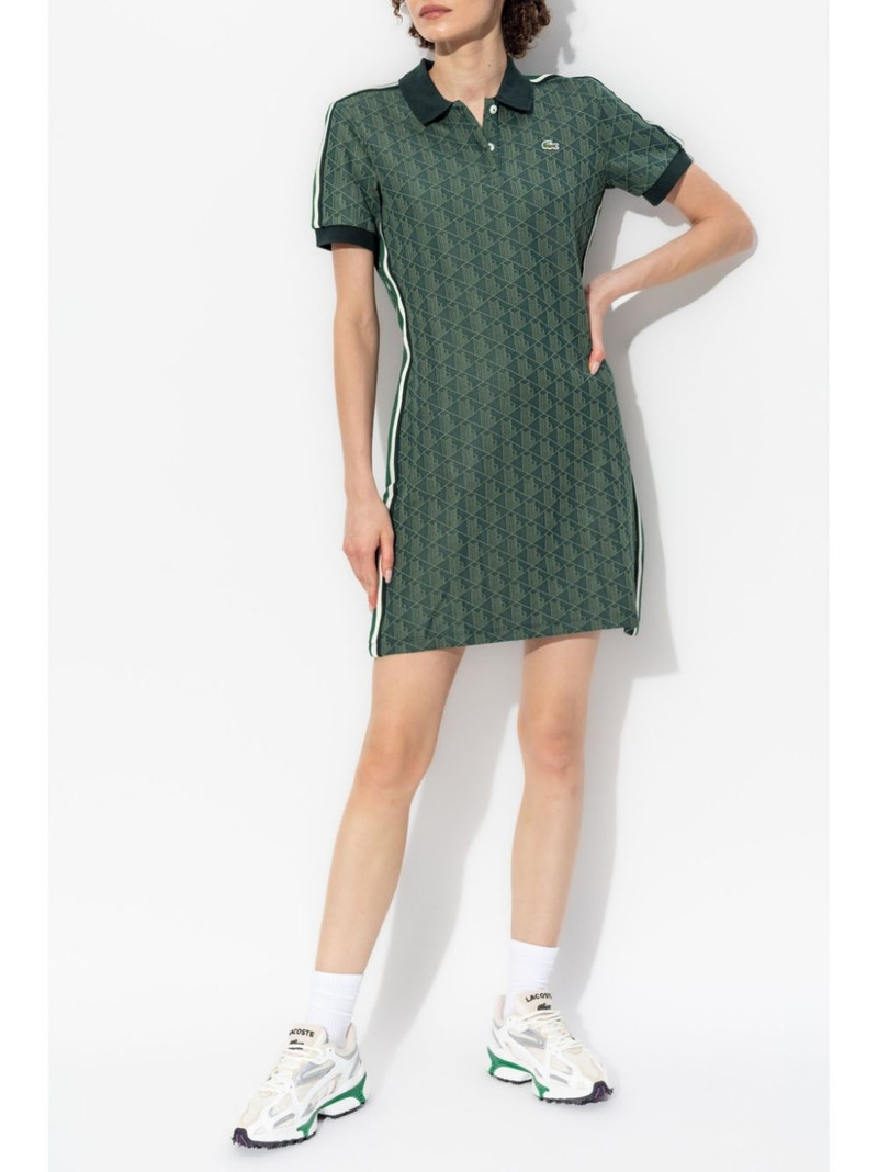 LACOSTE monogram-jacquard polo dress outlook
