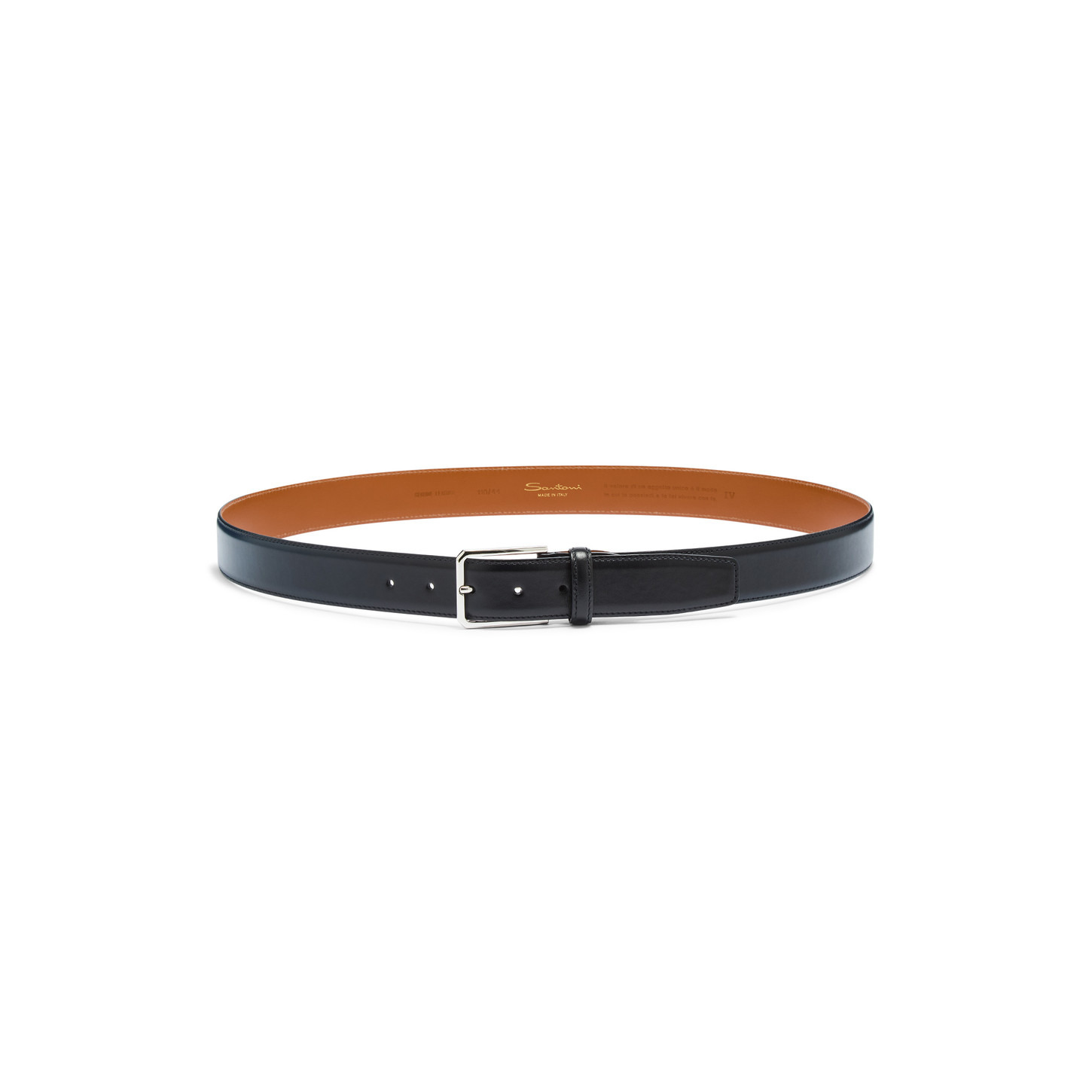 Blue leather adjustable belt - 3