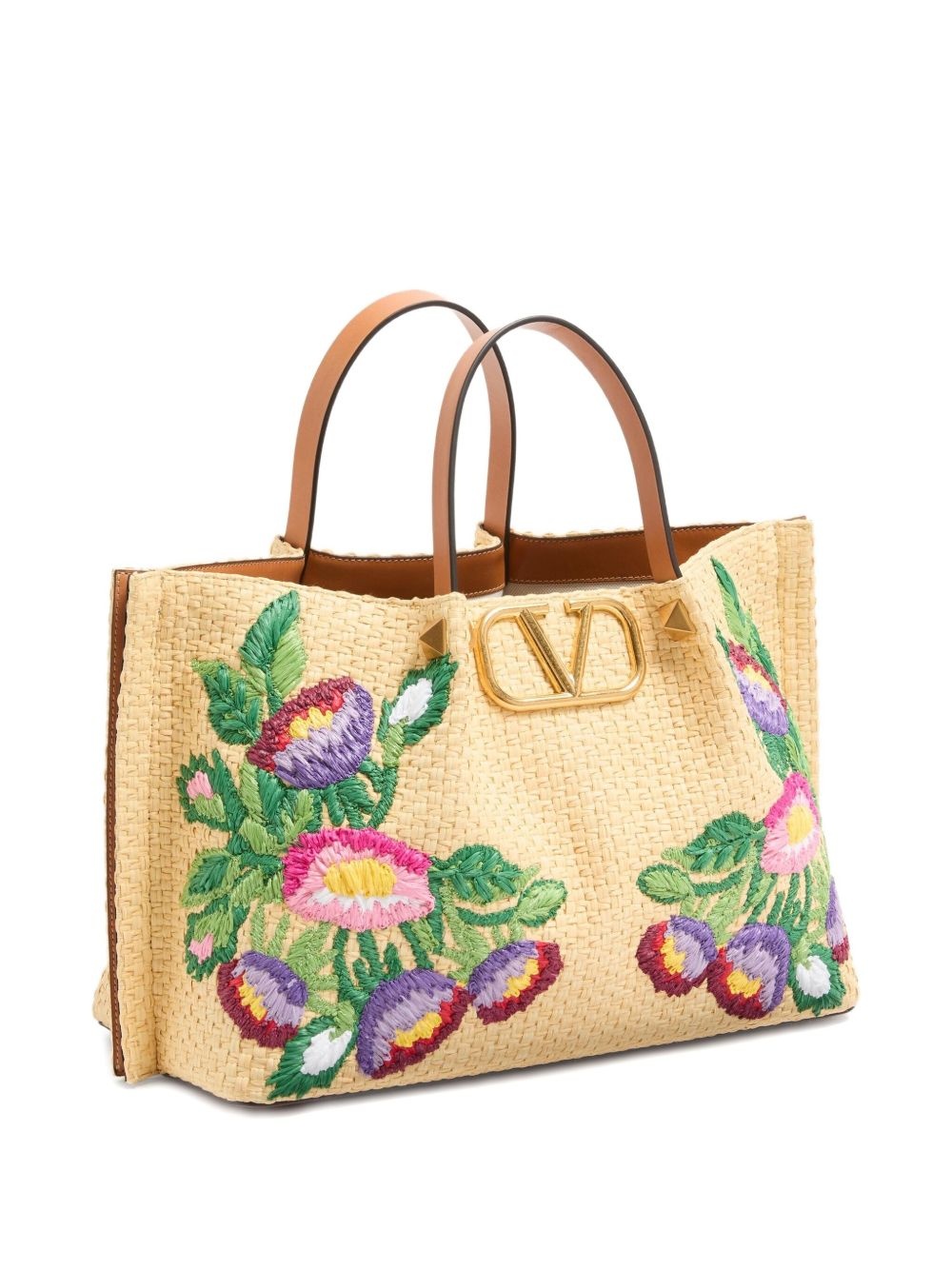 medium floral-embroidered tote bag - 3