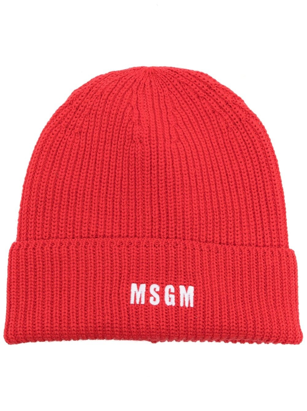 logo-embroidered knitted beanie - 1