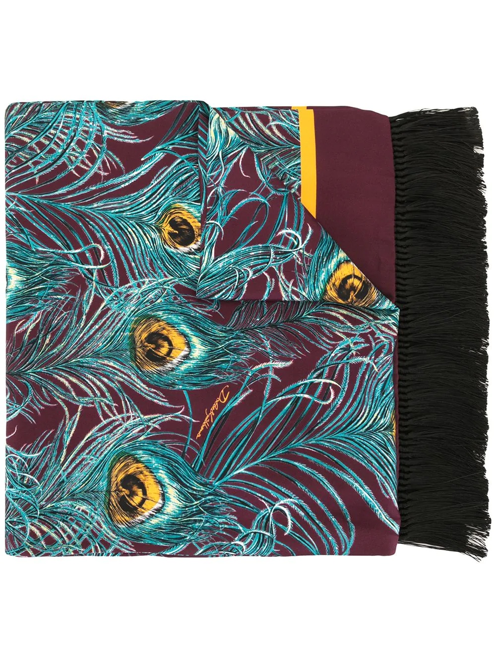 peacock print silk scarf - 1