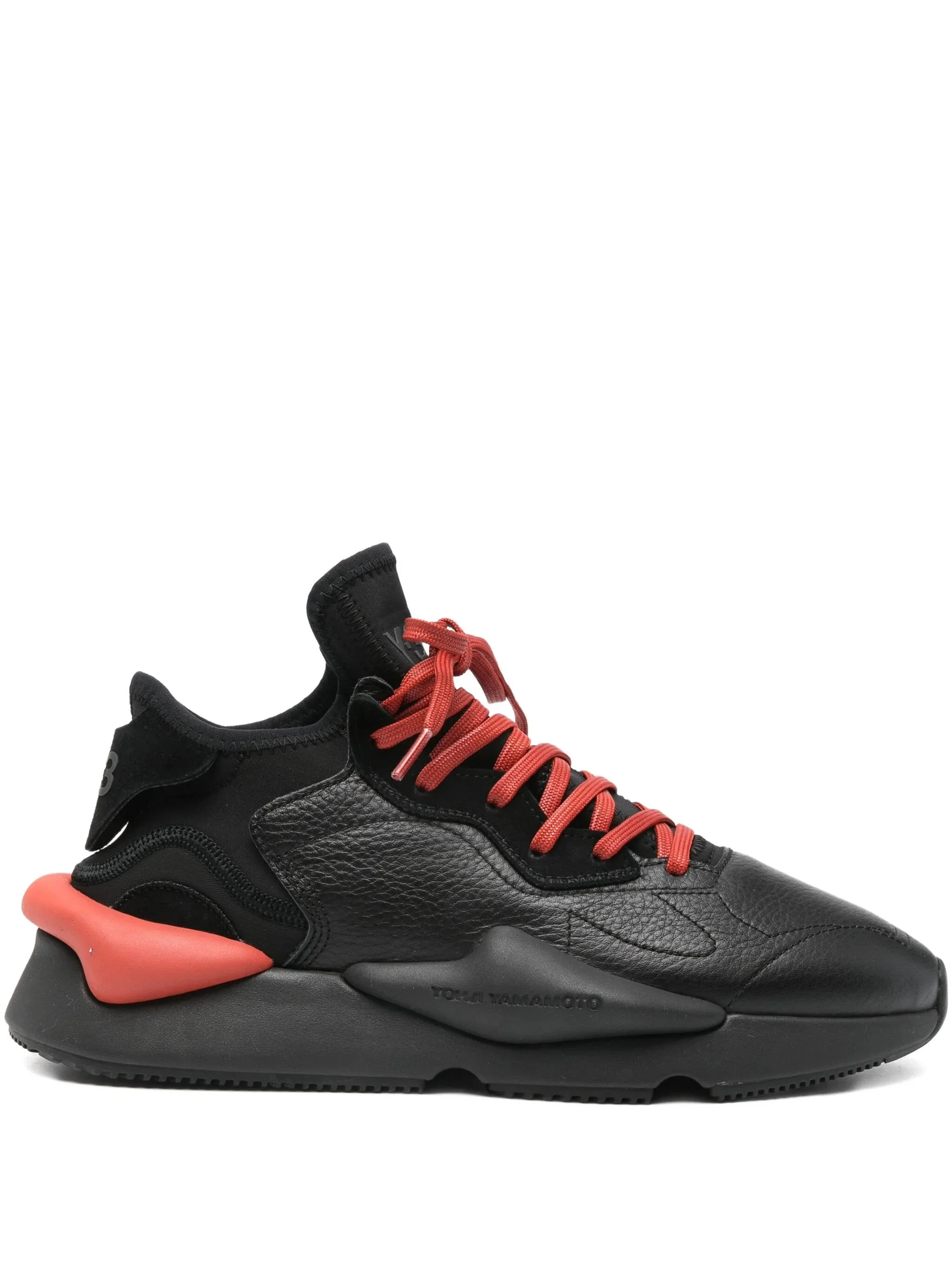Y-3 Kaiwa Leather-panelled Lace-up Sneakers - 1