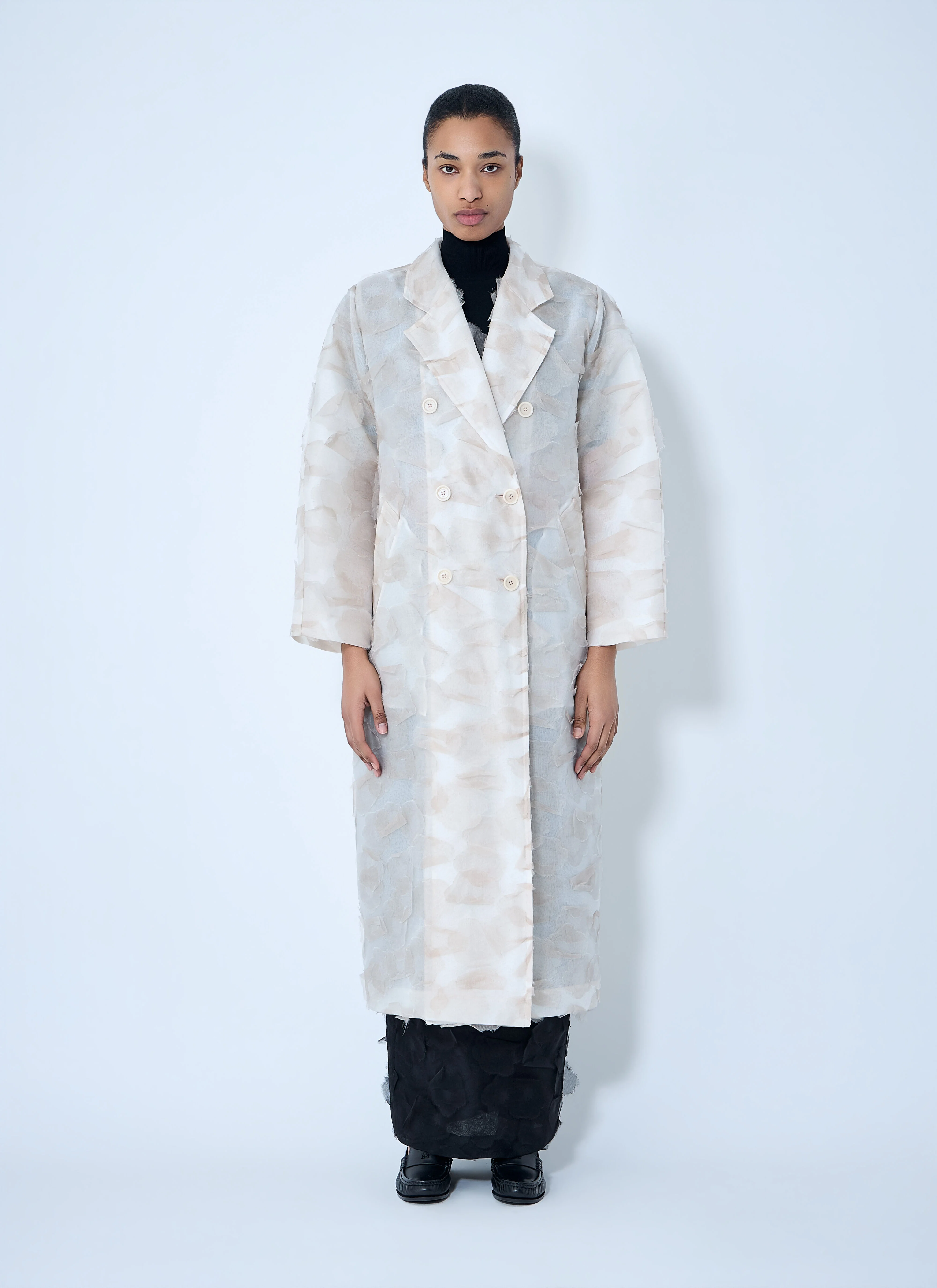 Double-Breasted Long Coat - 1