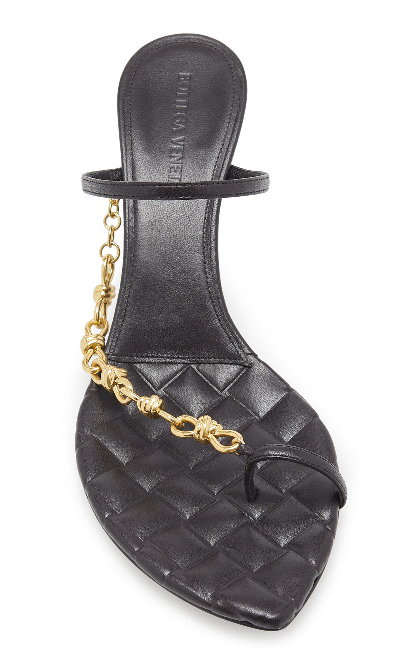 Leaf Leather Sandals black - 3