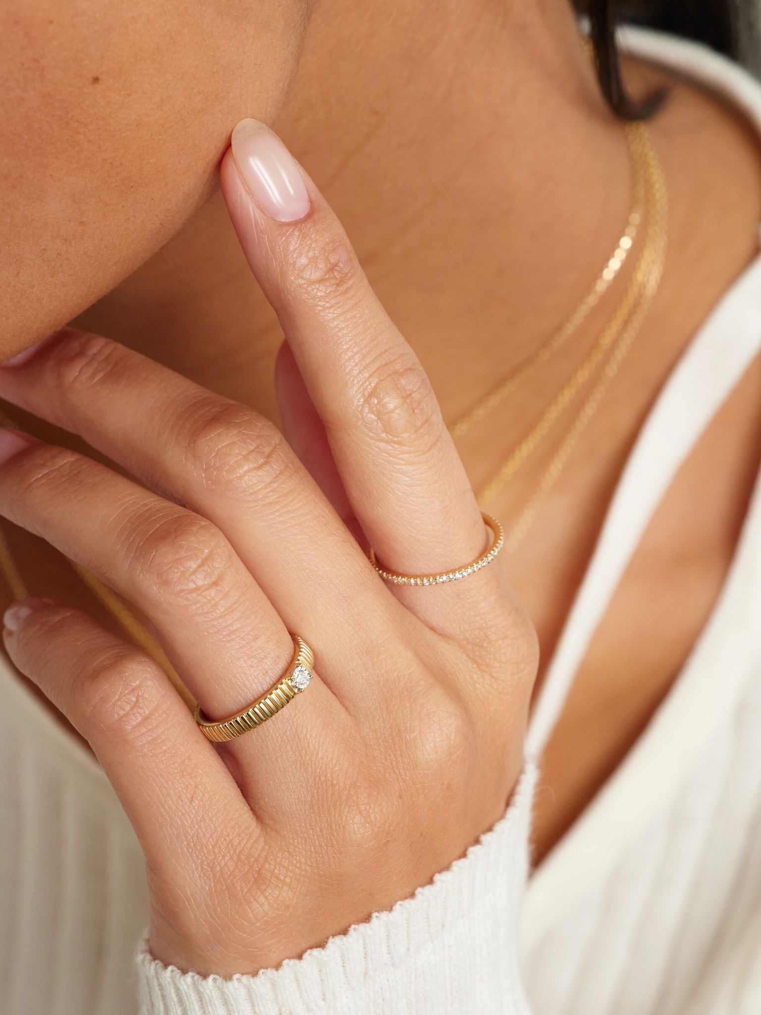 Gold diamond ring Gold - 4