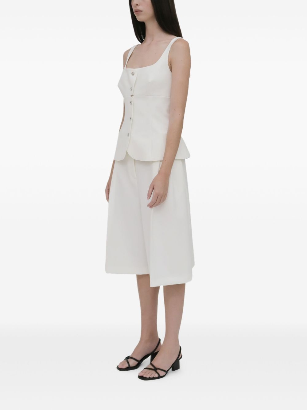 button-front square-neck top - 3
