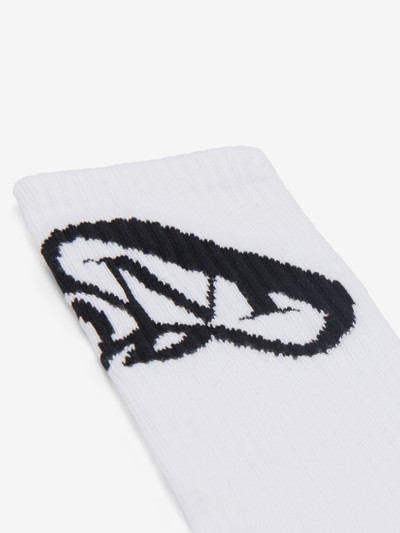 Alexander McQueen Men's Seal Logo Socks in Ivory/black outlook