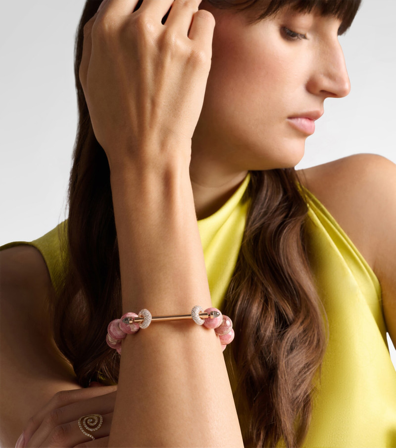 Chakra 18kt rose gold beaded bracelet with gemstones 3