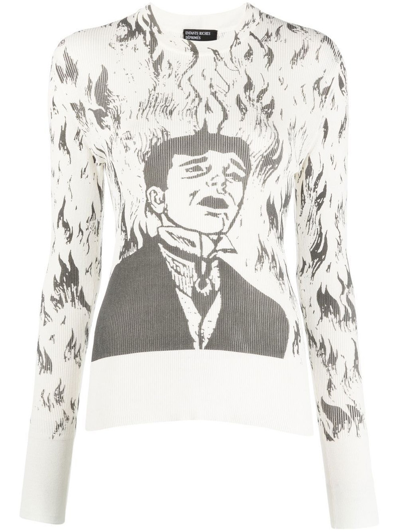 intarsia-knit crew neck jumper 1