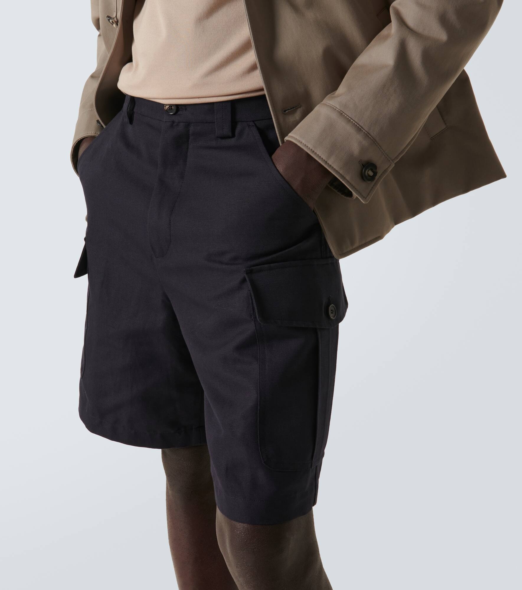 Bizen cotton and linen Bermuda shorts - 5