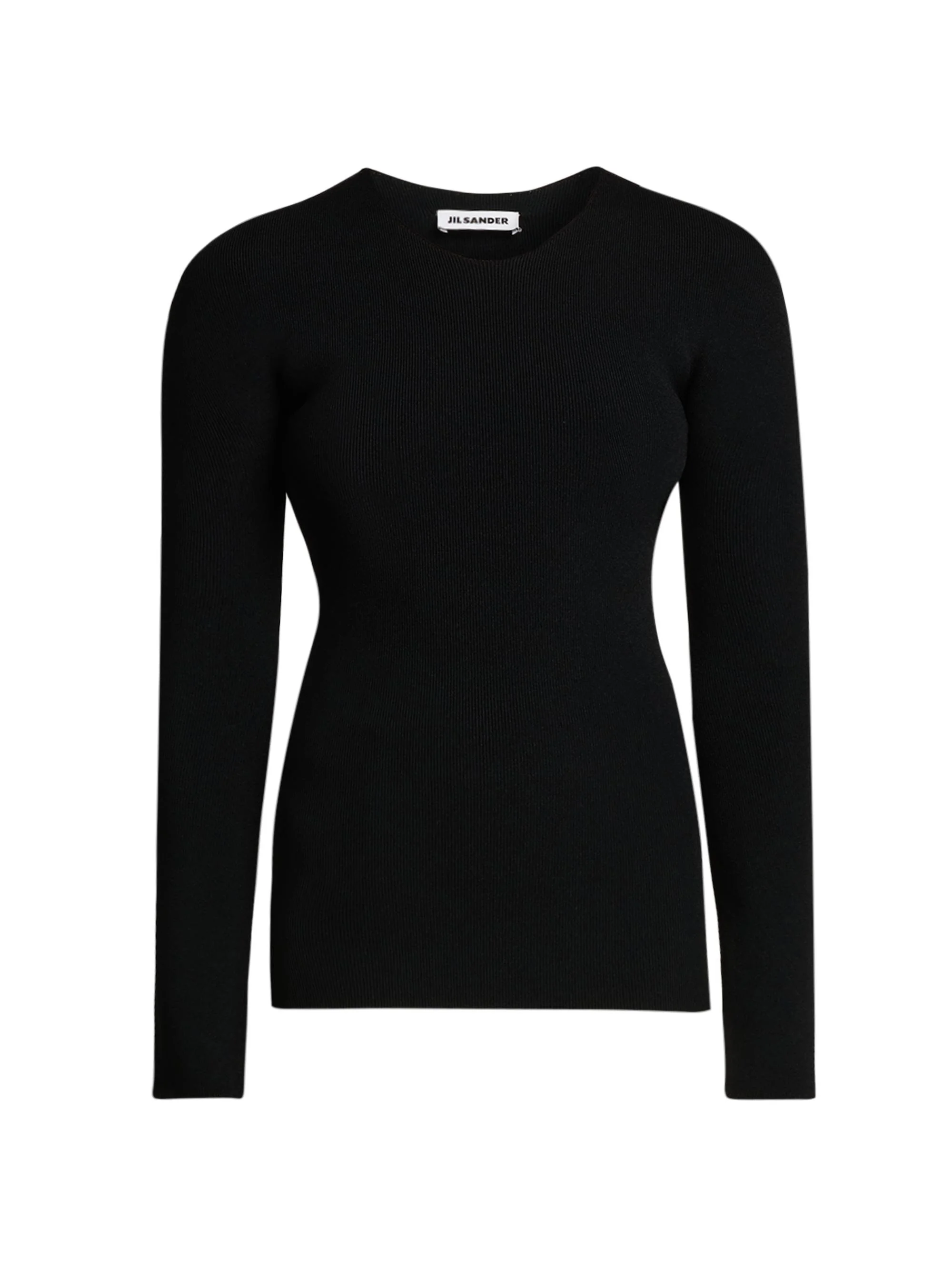 Women's Rib-Knit Crewneck Sweater - Black - 1