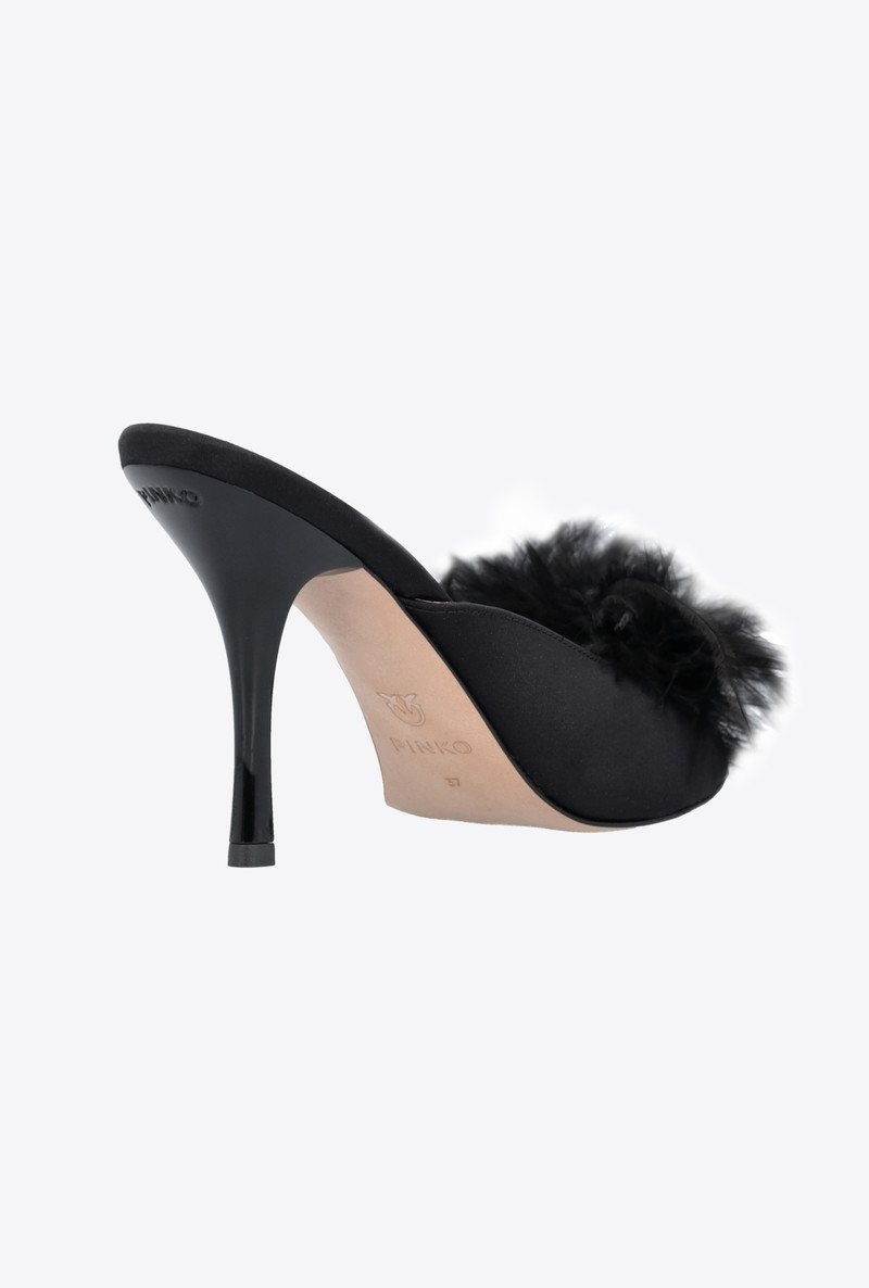 MULE SANDALS WITH FEATHERS 3