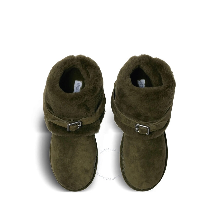 Burberry Buckled Shearling Chubby Ankle Boots - 4