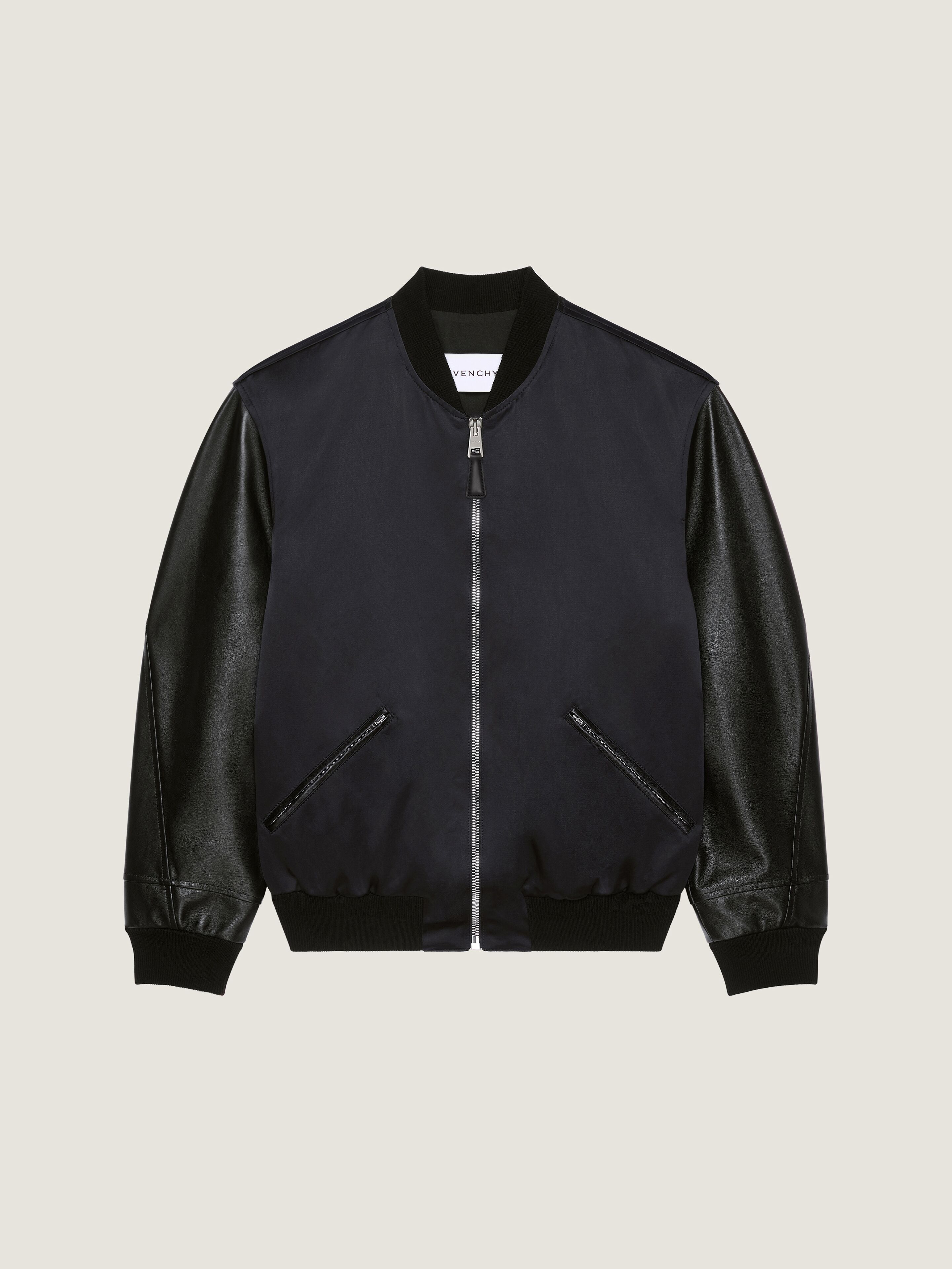 BOMBER IN SATIN AND NAPPA LEATHER - 1
