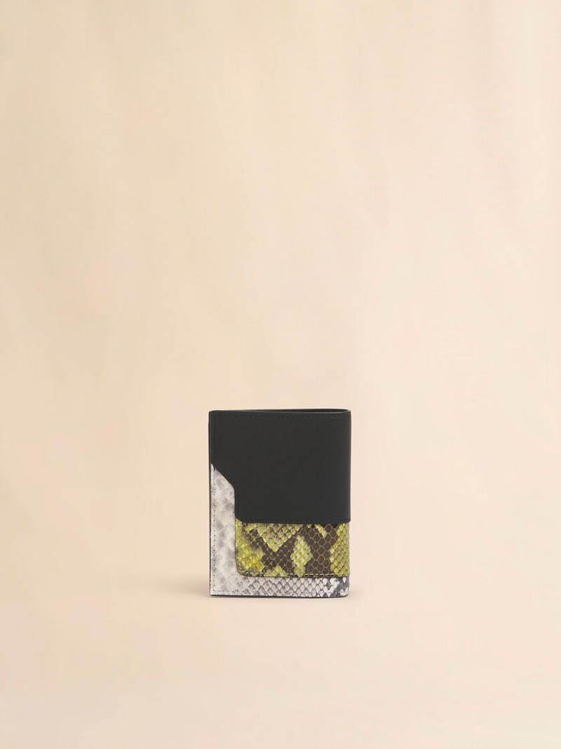 BLACK, GREEN AND GRAY LEATHER BIFOLD WALLET 3