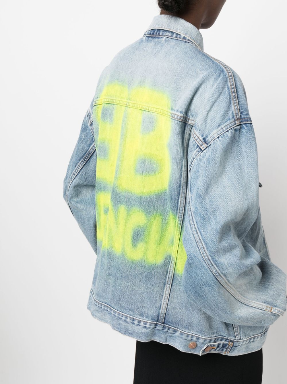 oversized logo-print denim jacket - 5