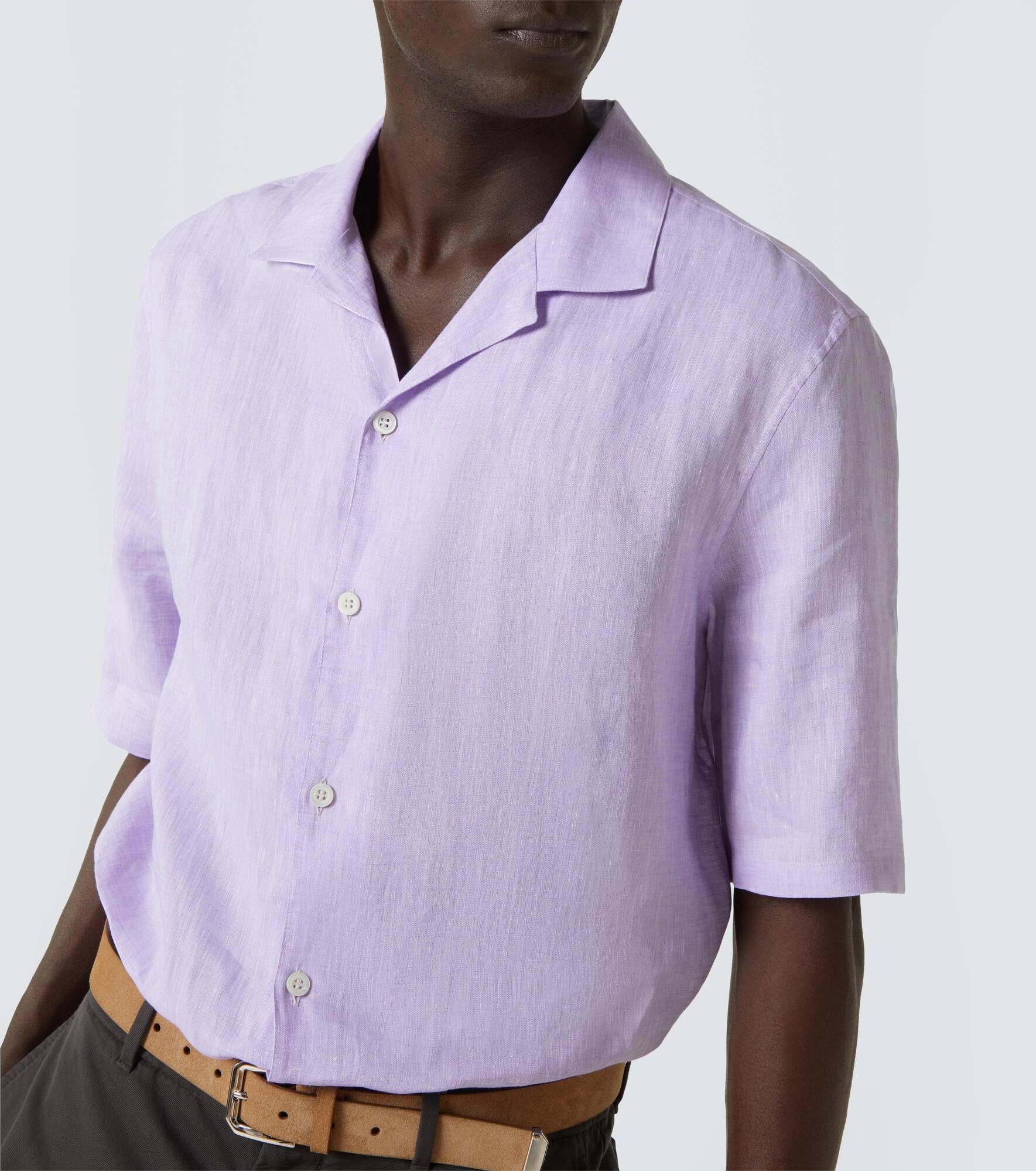 Linen bowling shirt - 5