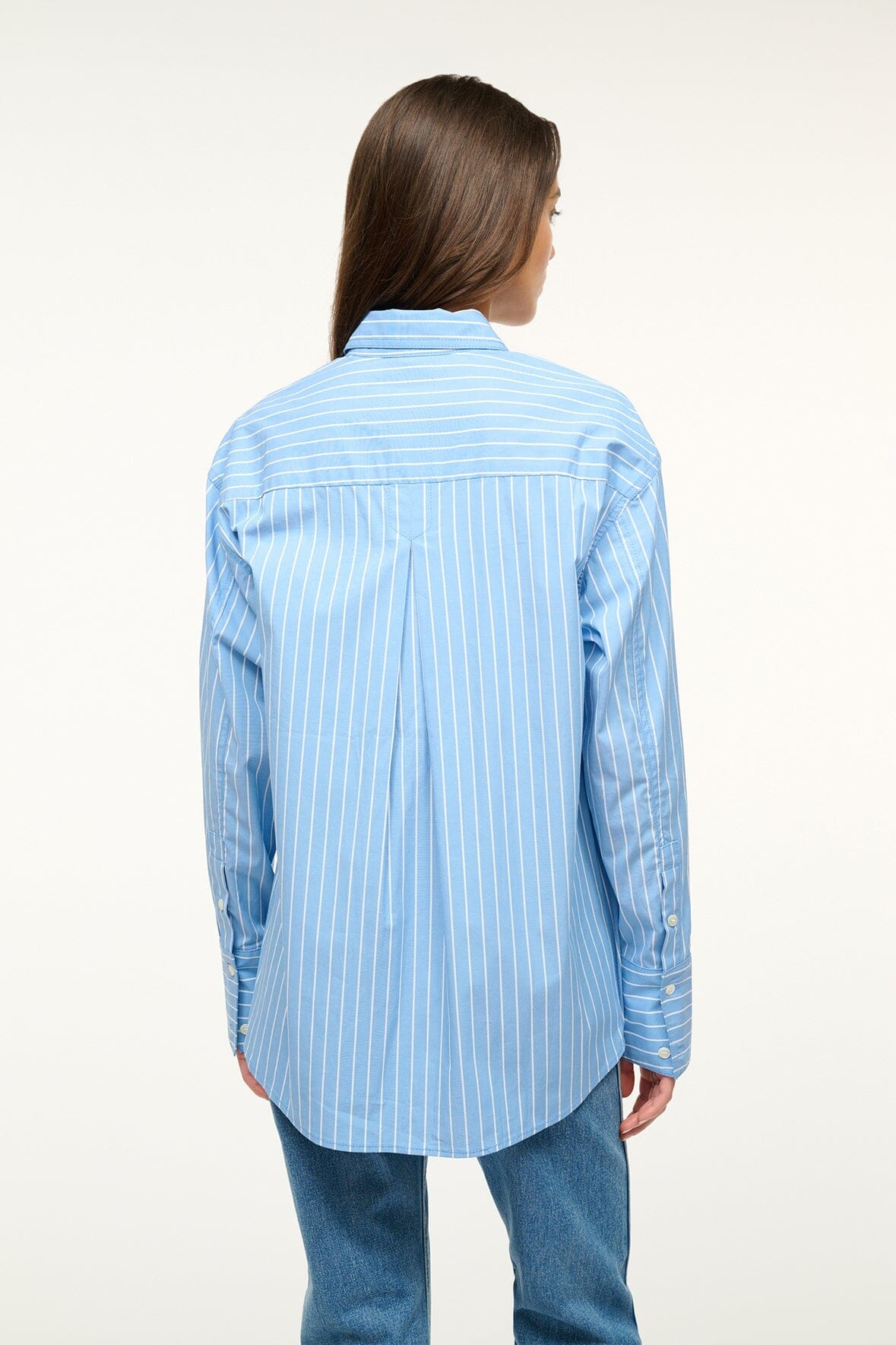 STAUD KELLY SHIRT AZURE PINSTRIPE - 4