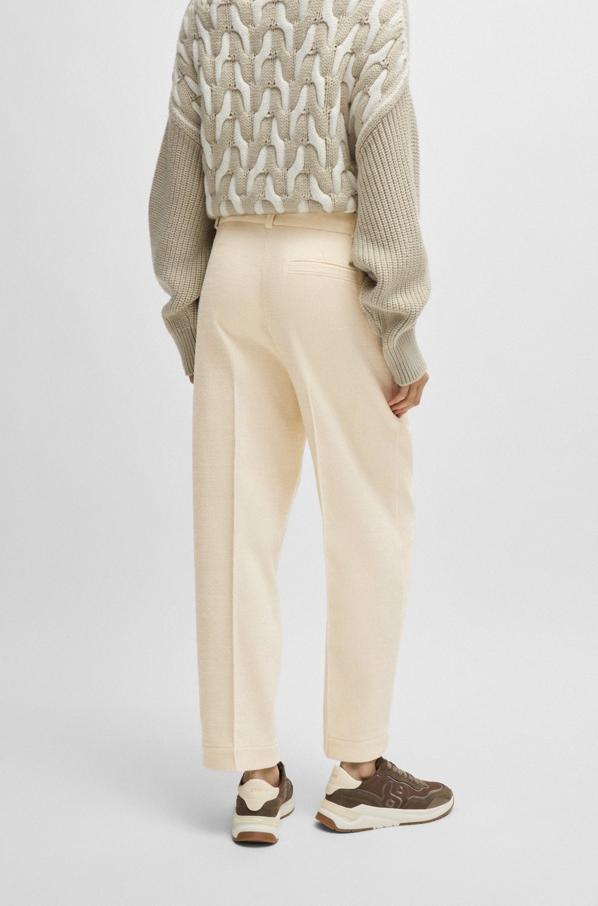 RELAXED-FIT HIGH-WAISTED TROUSERS IN VELVET CORDUROY - 4