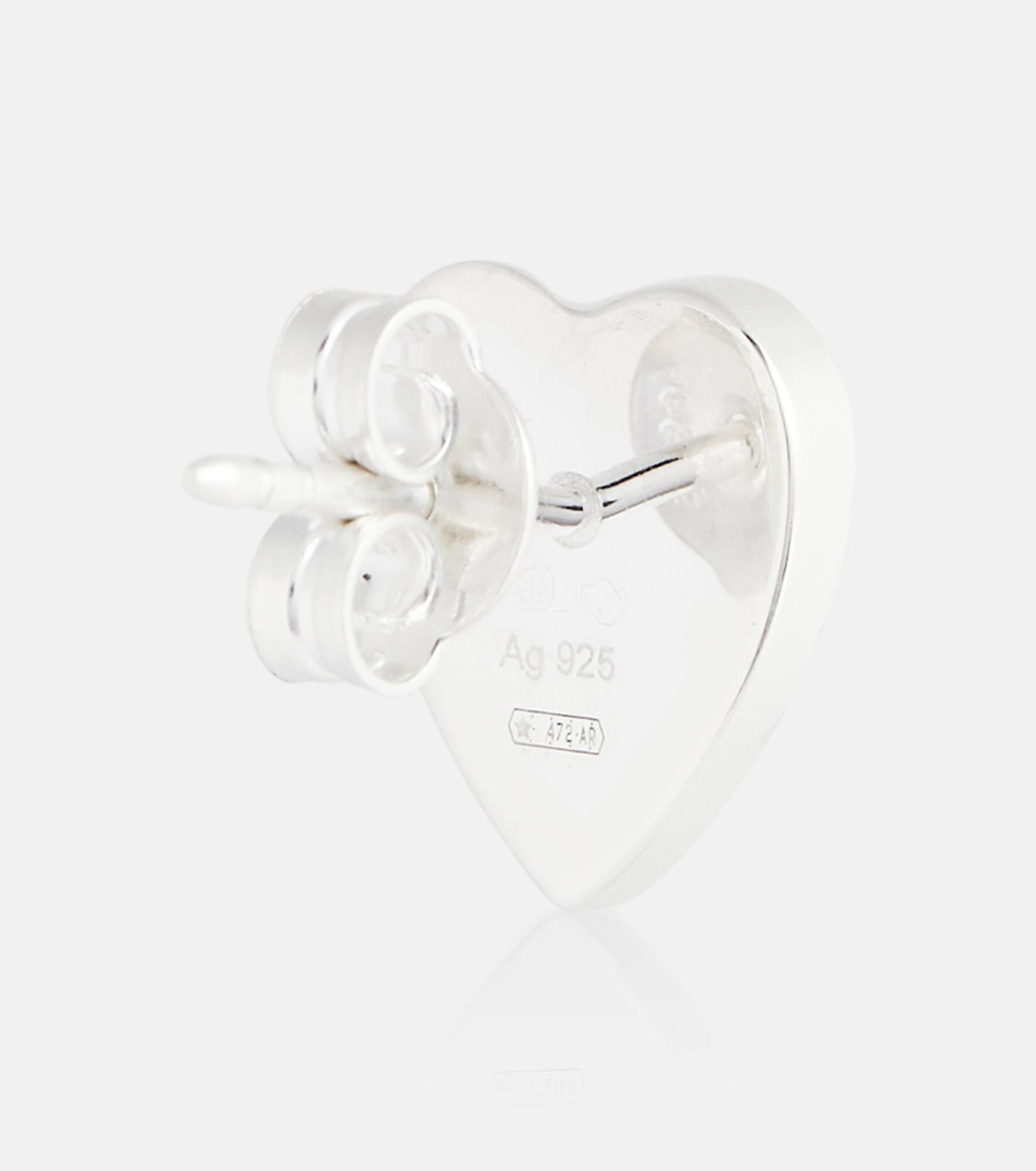 Sterling silver heart earrings - 5