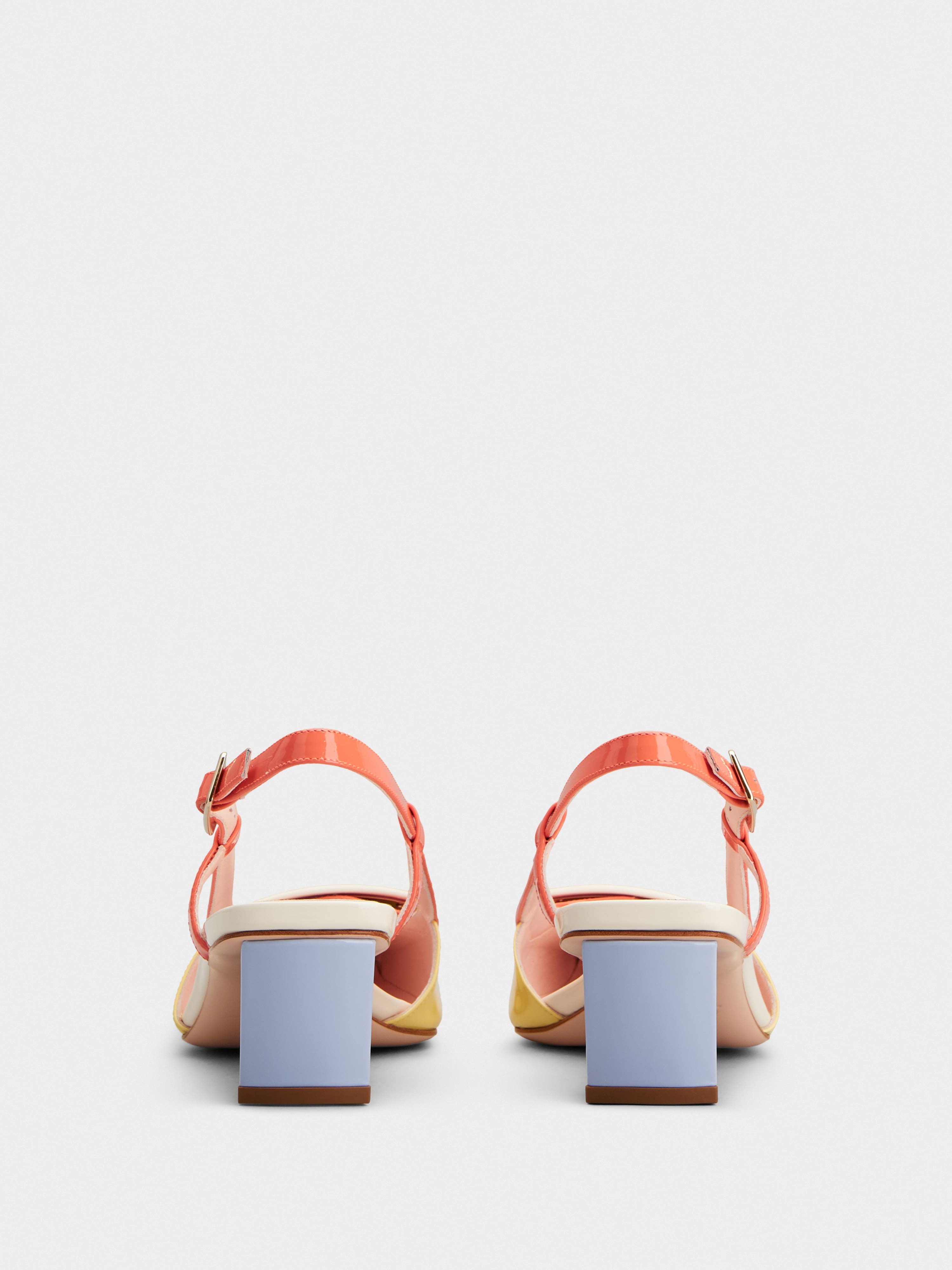 Belle Vivier Covered Buckle Slingback Pumps in Patent Leather - 5
