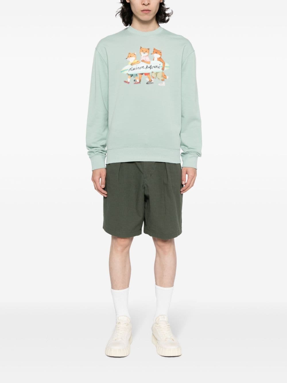 signature fox motif cotton sweater - 2