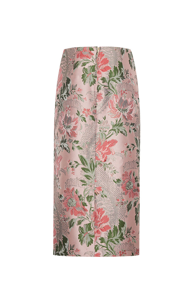 Sienna Skirt Jet-Set Tailoring, Metallic Florals 3