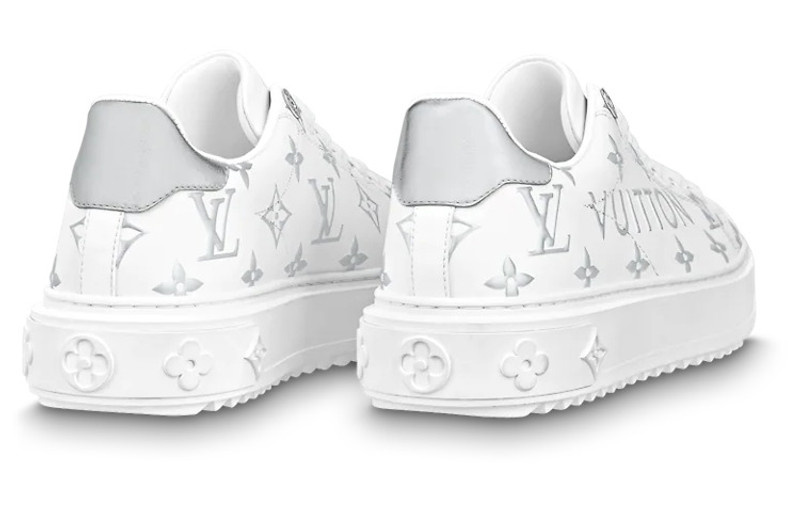 (WMNS) LOUIS VUITTON Time Out Sneakers 'White with Silver Monogram' 1AAVV6 4