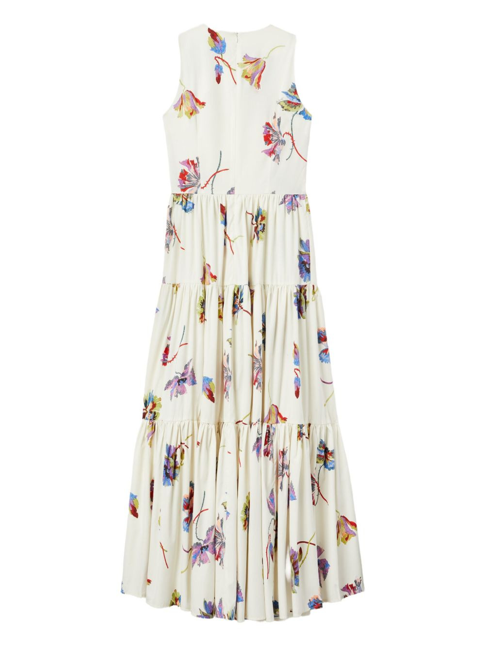 Big sleeveless tiered floral dress - 5