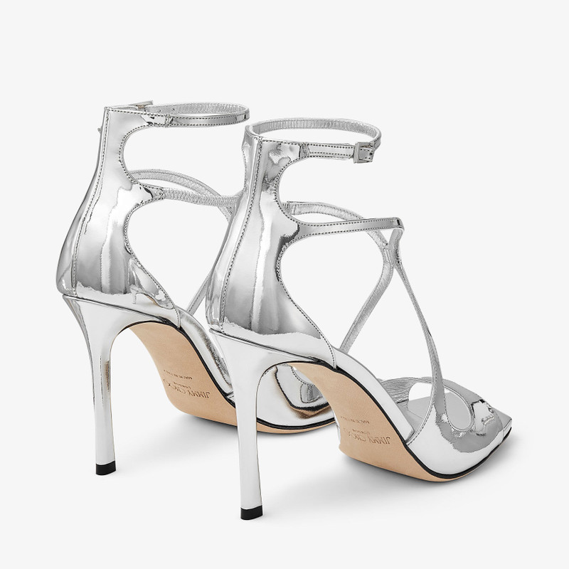 JIMMY CHOO Azia 95
Silver Liquid Metal Leather Sandals outlook