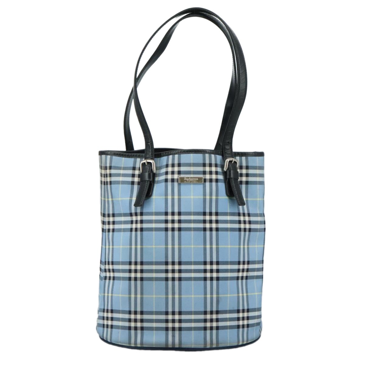 Burberry Blue Label Nova Check Tote Bag Nylon Blue - 13