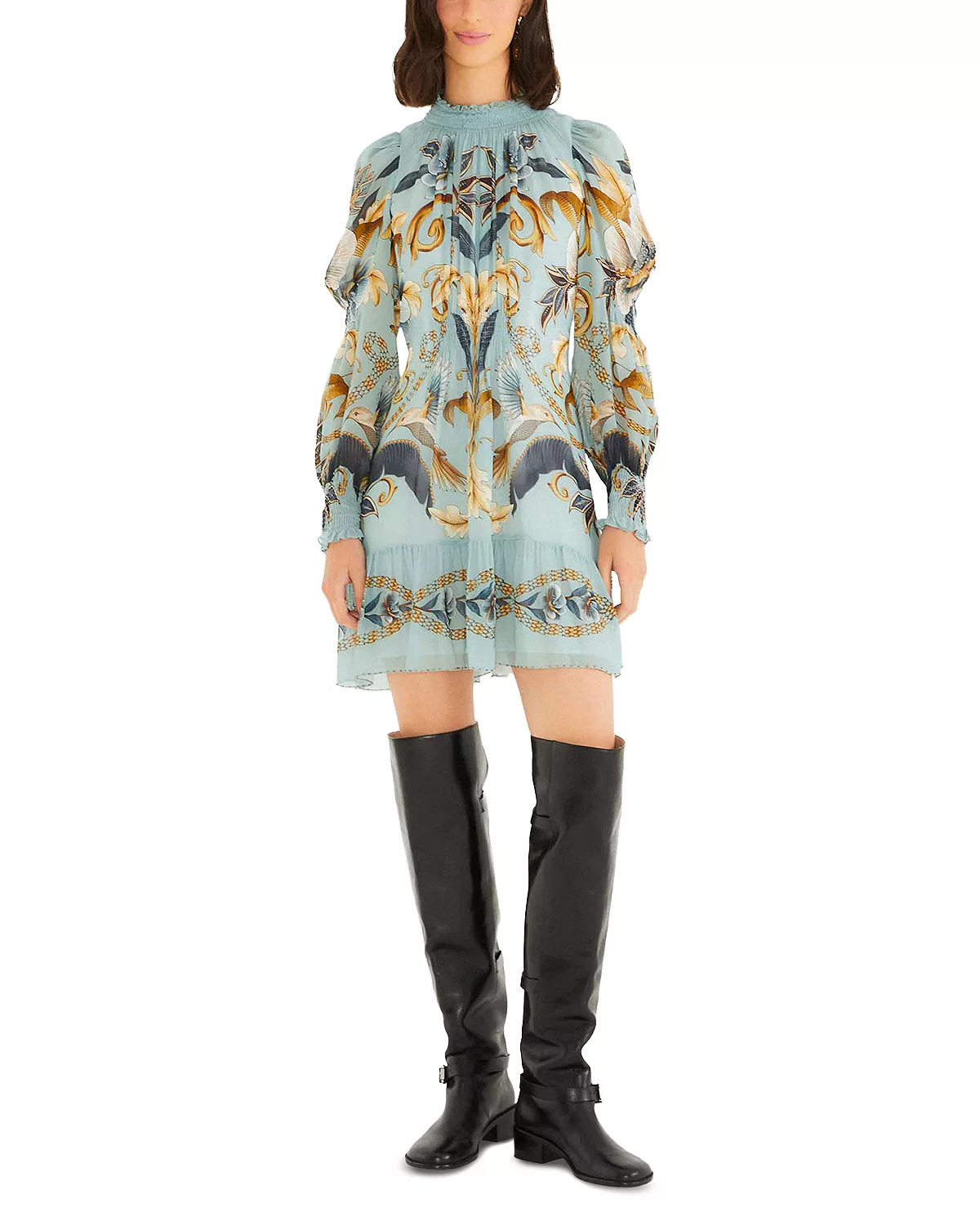 Snake Garden Long Sleeve Dress - 2
