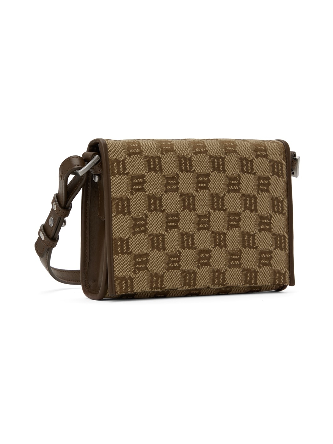 SSENSE Exclusive Brown & Taupe Jacquard Monogram Phone Pouch - 2