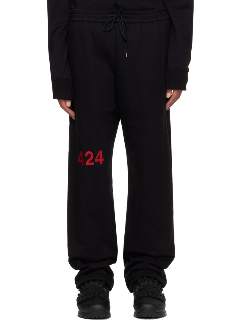 Black Embroidered Lounge Pants 1