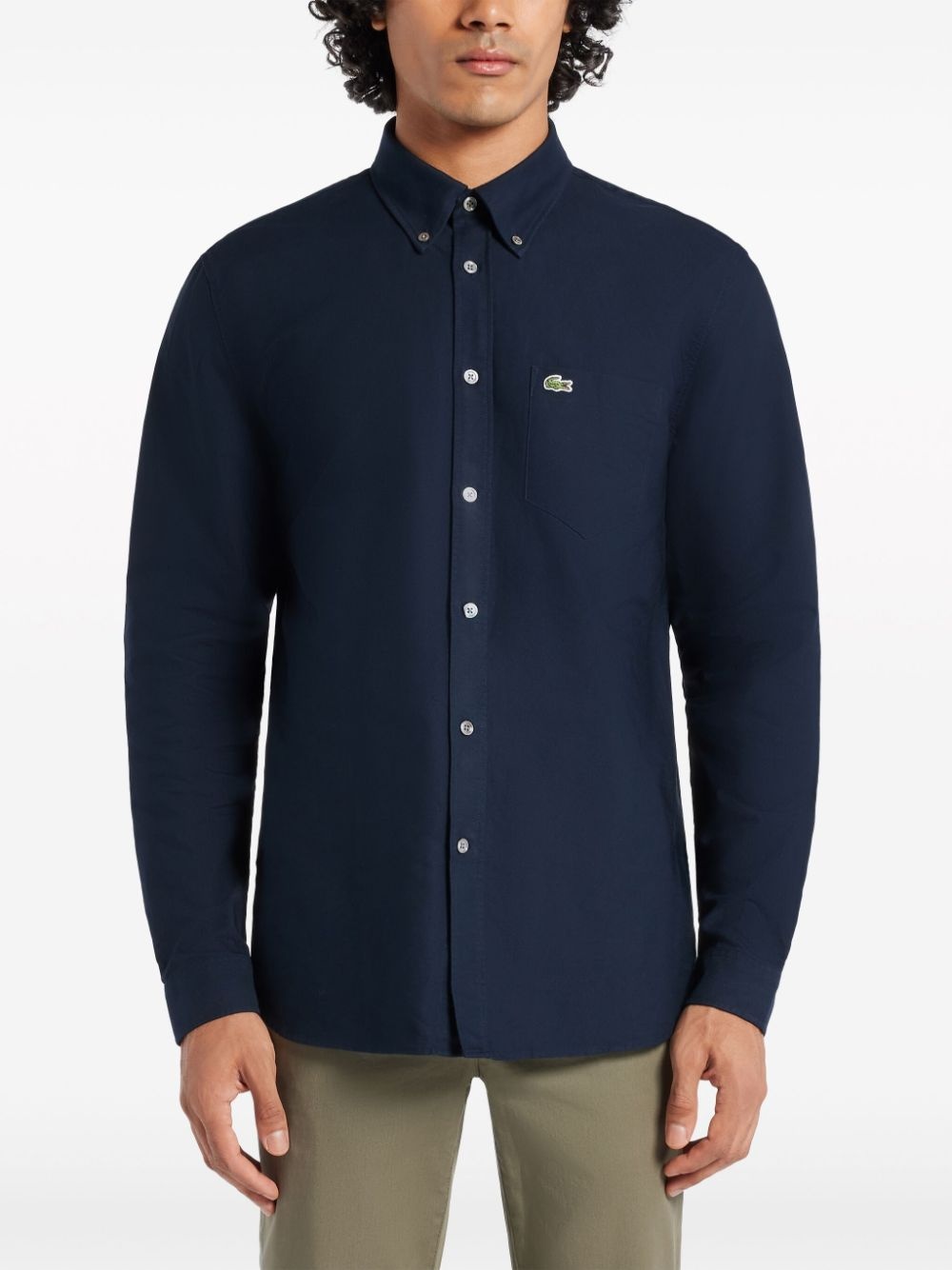 logo-appliquÃ© cotton shirt - 3