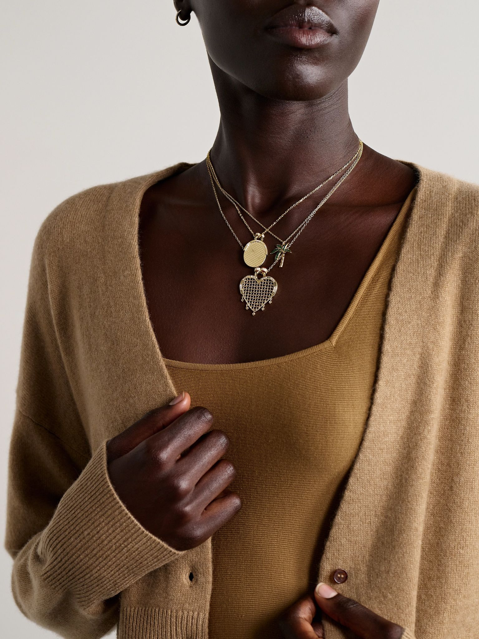 Minaudière Ovale 9 and 18-karat gold diamond necklace Gold - 5